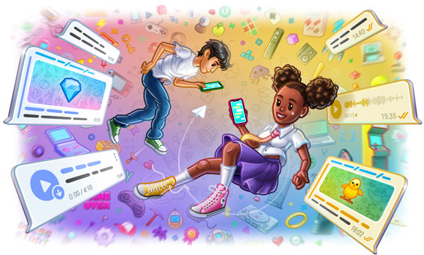 聊天主题，交互式表情符号，阅读组中的收据和实时流录制